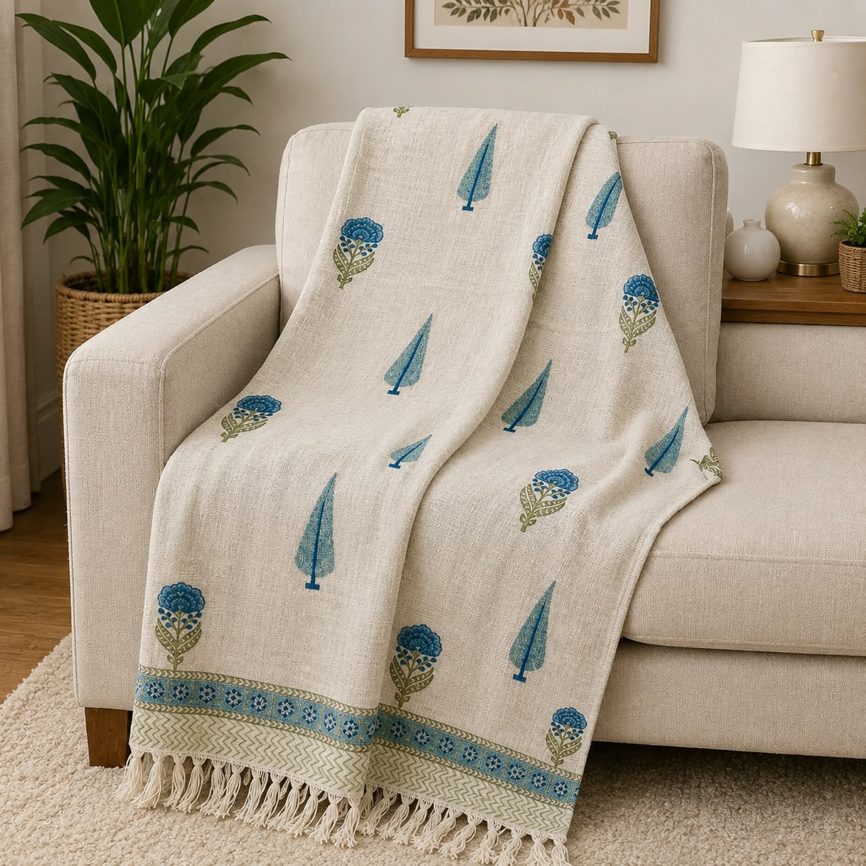 EcoWeave Jute Sofa Throw