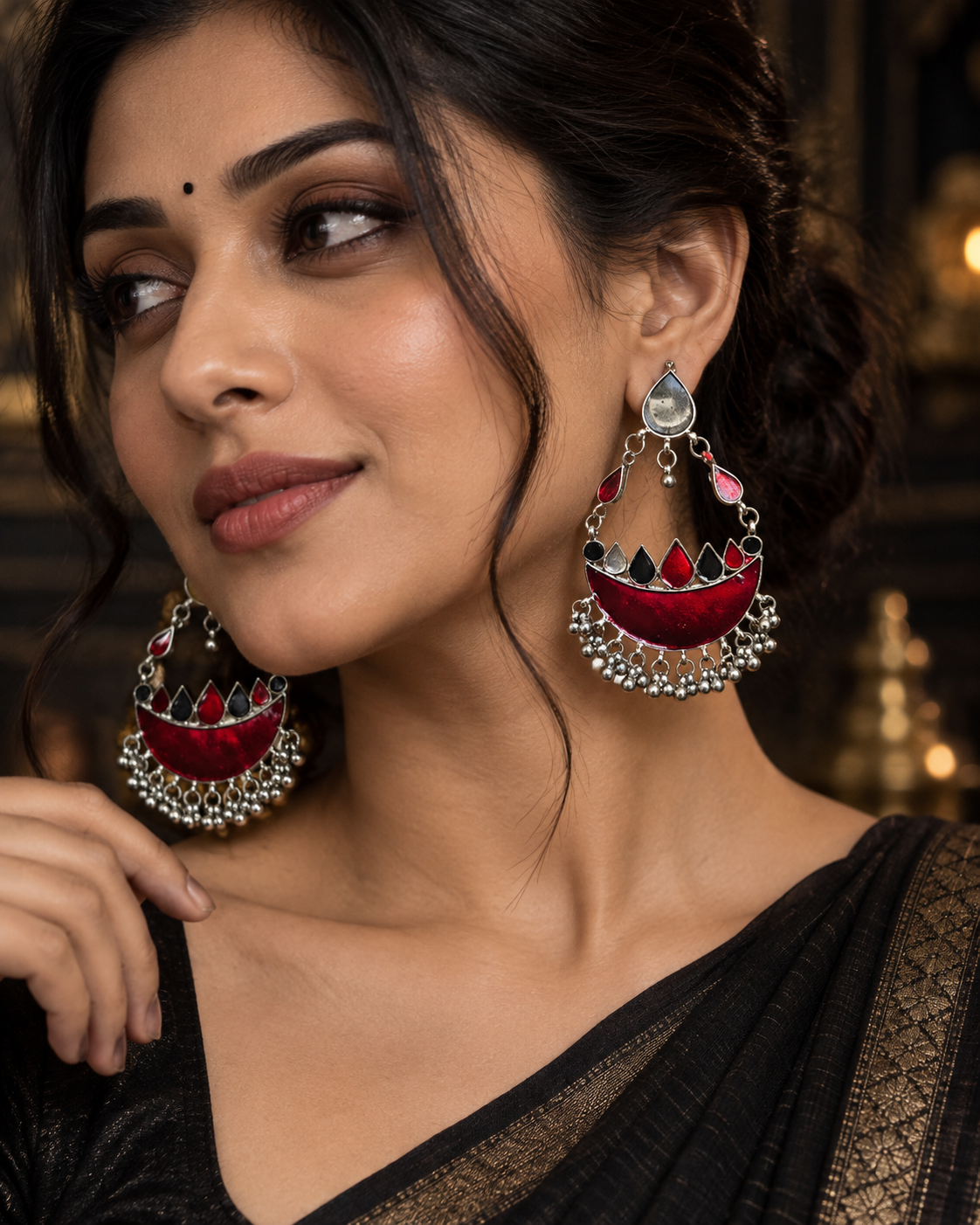 Chandbali Jhumki Earrings