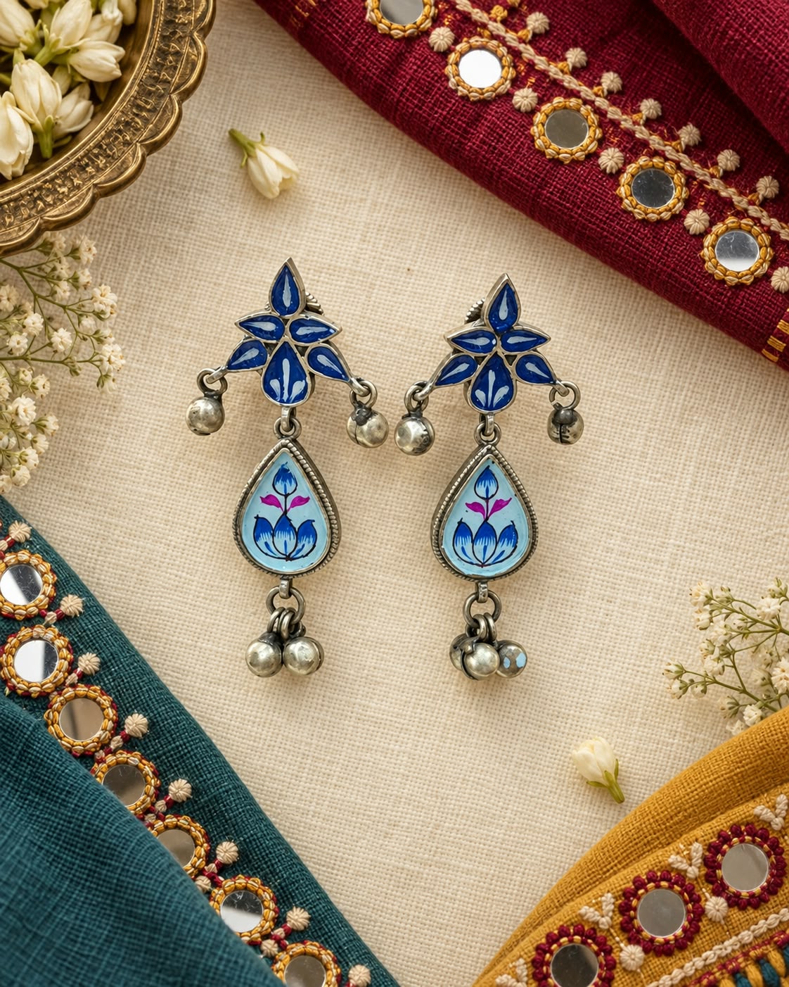 Rajwada Meenakari Jhumki Earrings