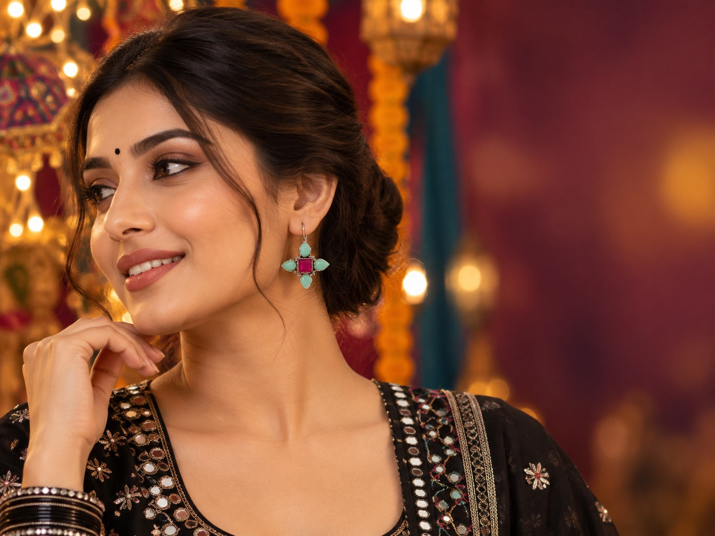 Roshni Meenakari Earrings