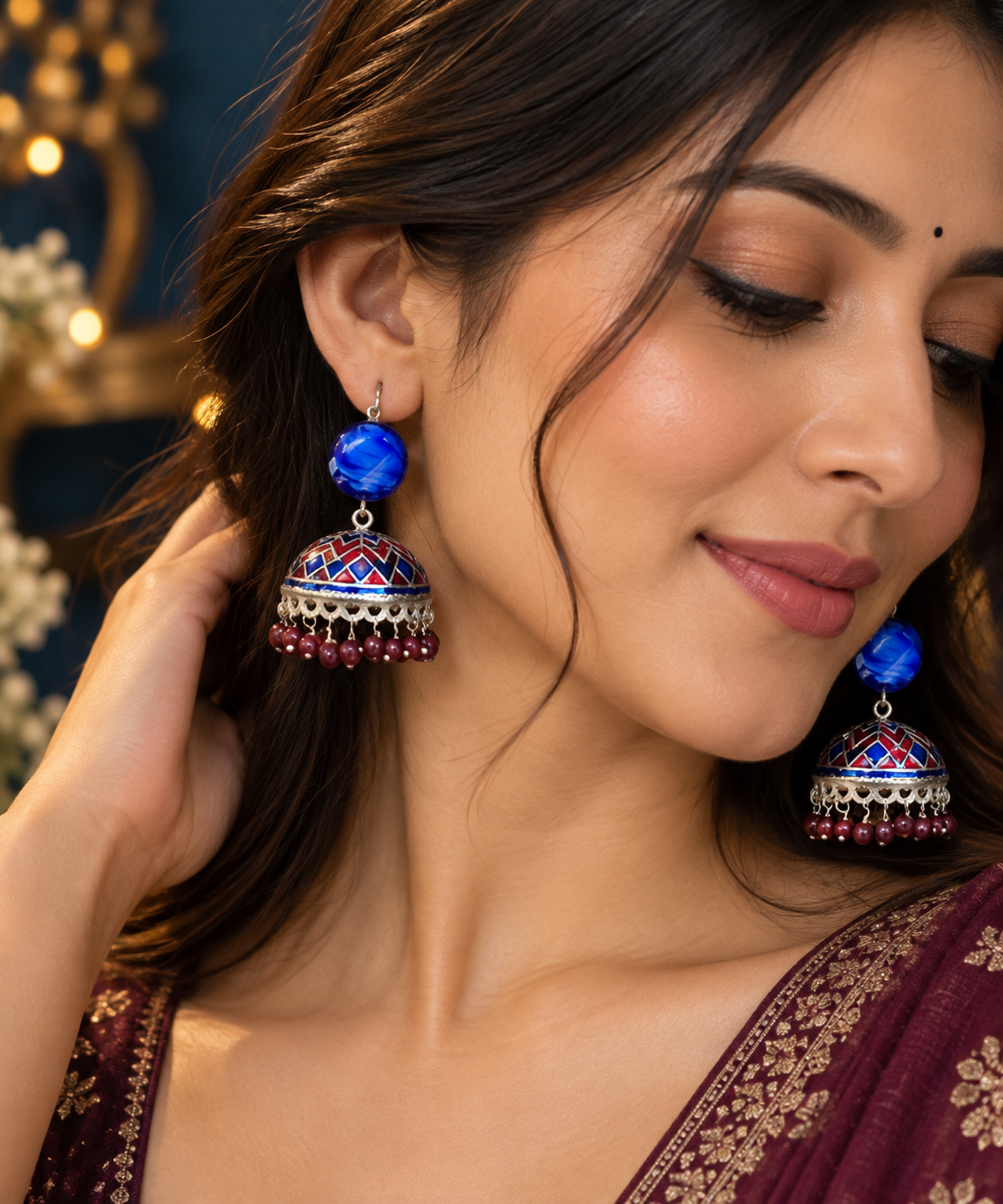 Oxidized Jhumki Earrings