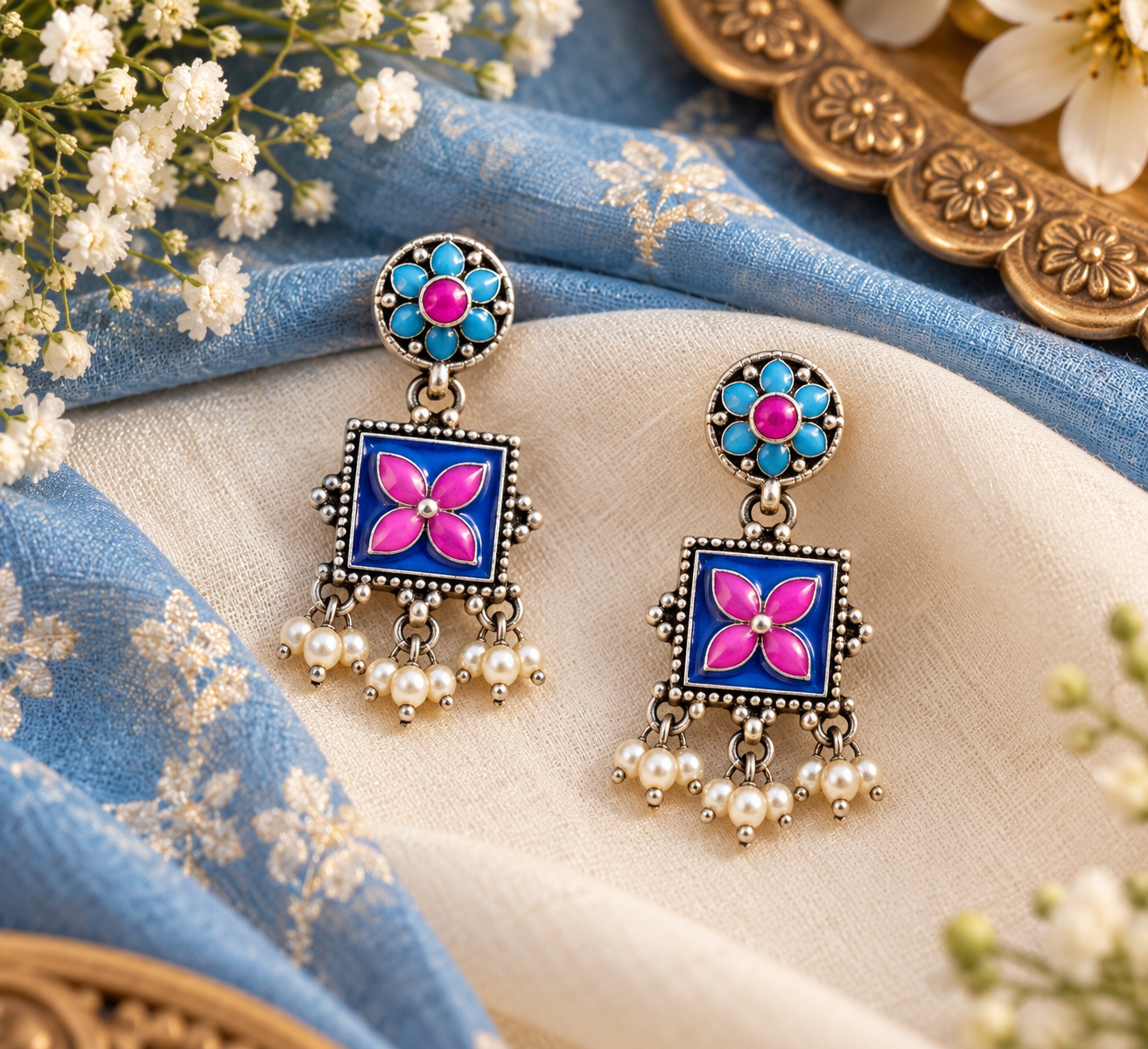 Kajri Meenakari Earrings