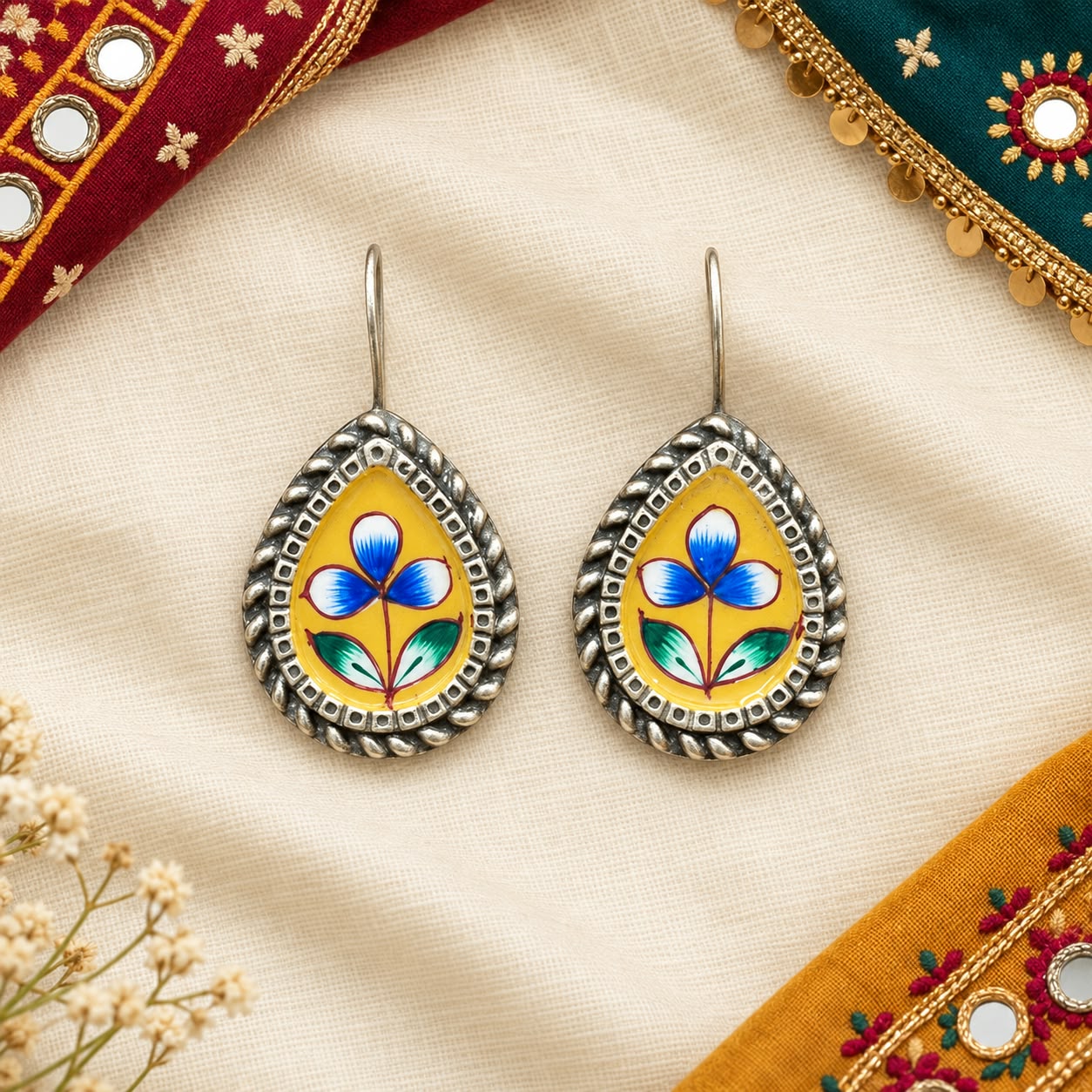 Moti Meenakari Earrings