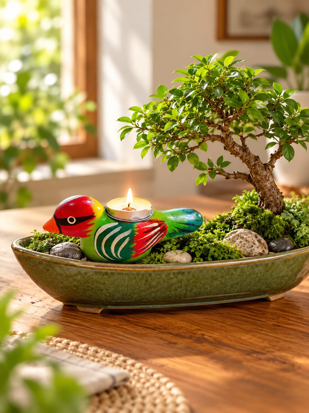 Parrot ( Hen ) Table Paper Mache Candle
