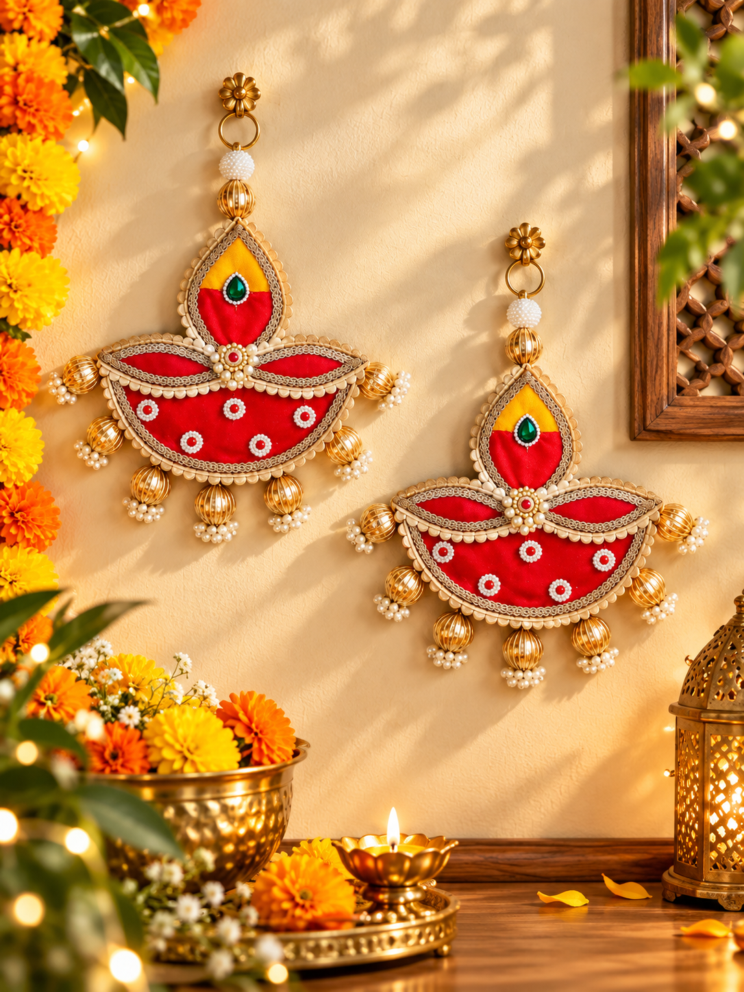 SWAGAT 7 inch DIYA WALL-HANGING [BIG]