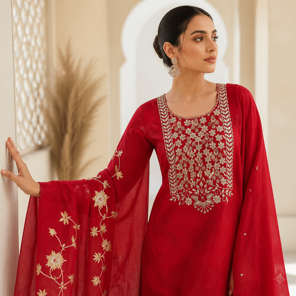 Glazia Gota Patti Chanderi Suit