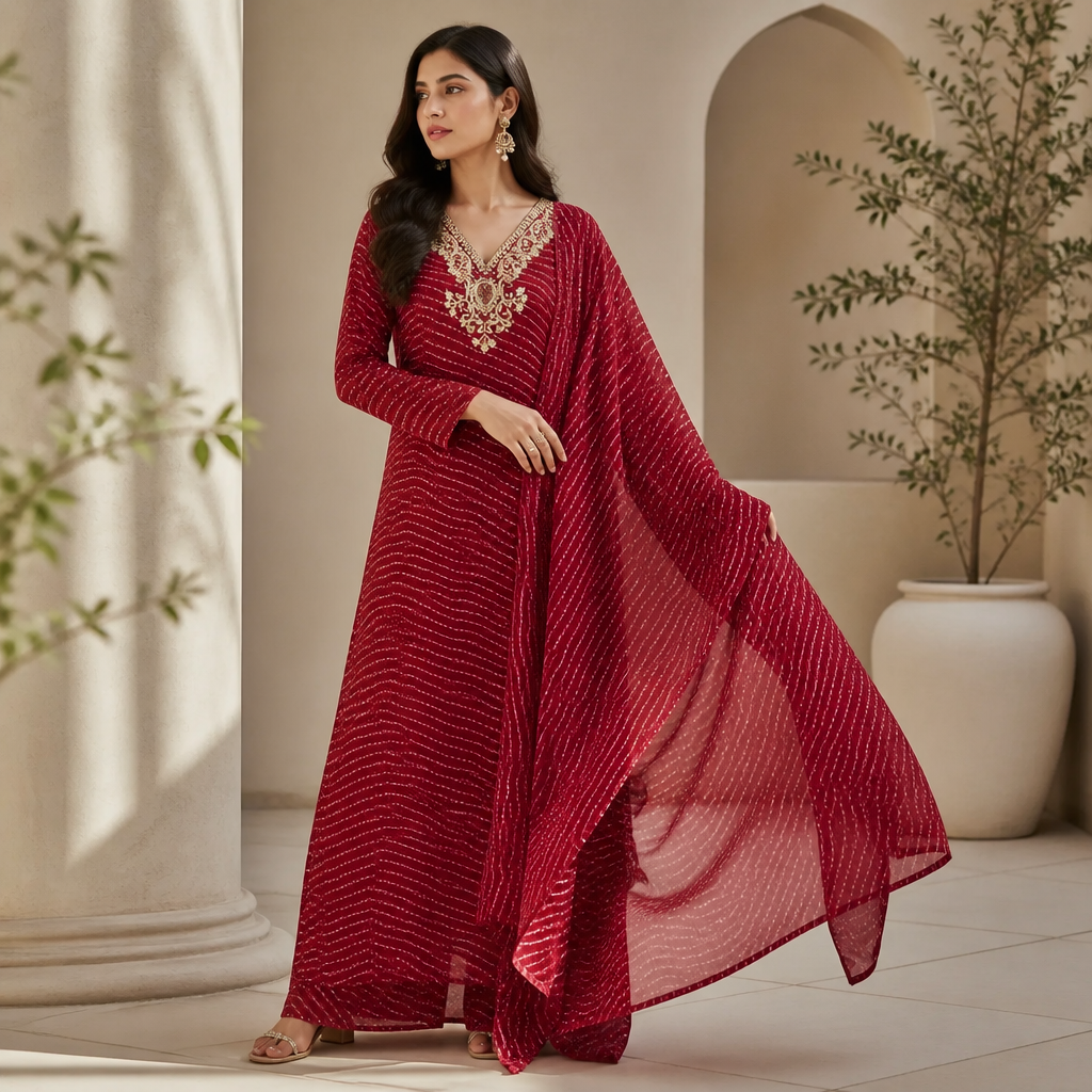 Gulnaar Gota Patti Georgette Full Suit