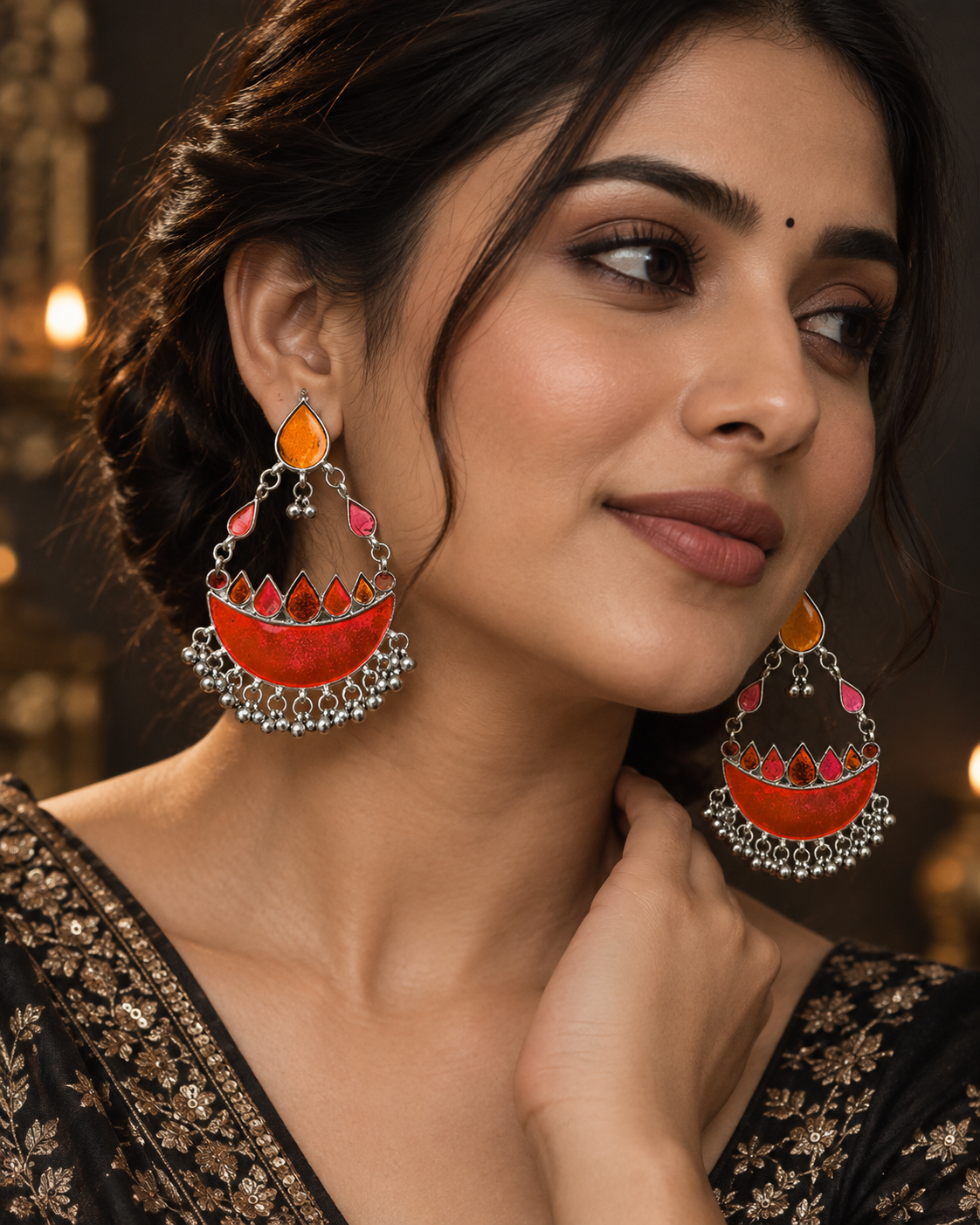 Chandbali Jhumki Earrings