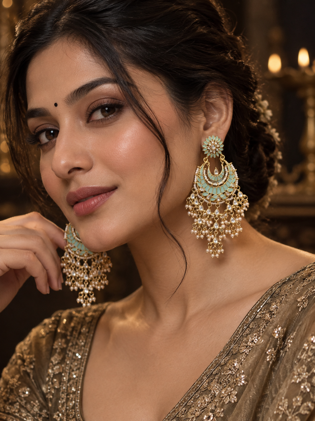 Chandbali Jhumki Earrings