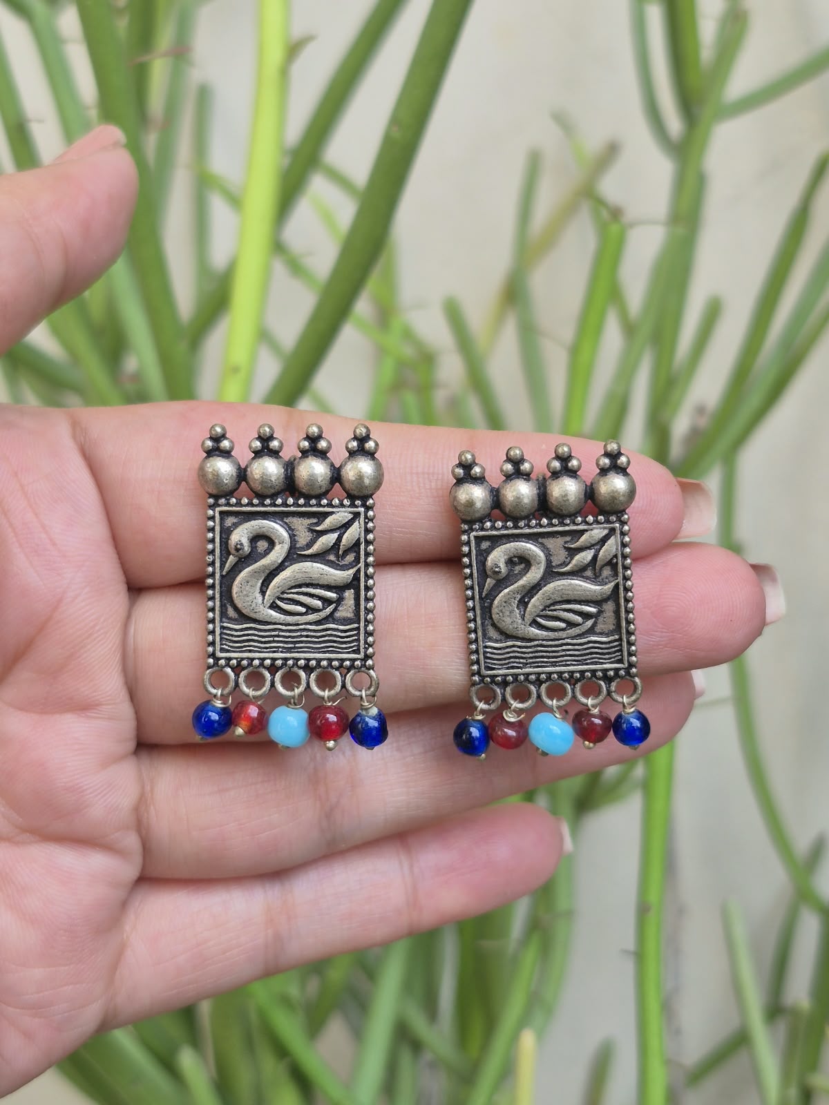 Oxidized Jhumki Earrings