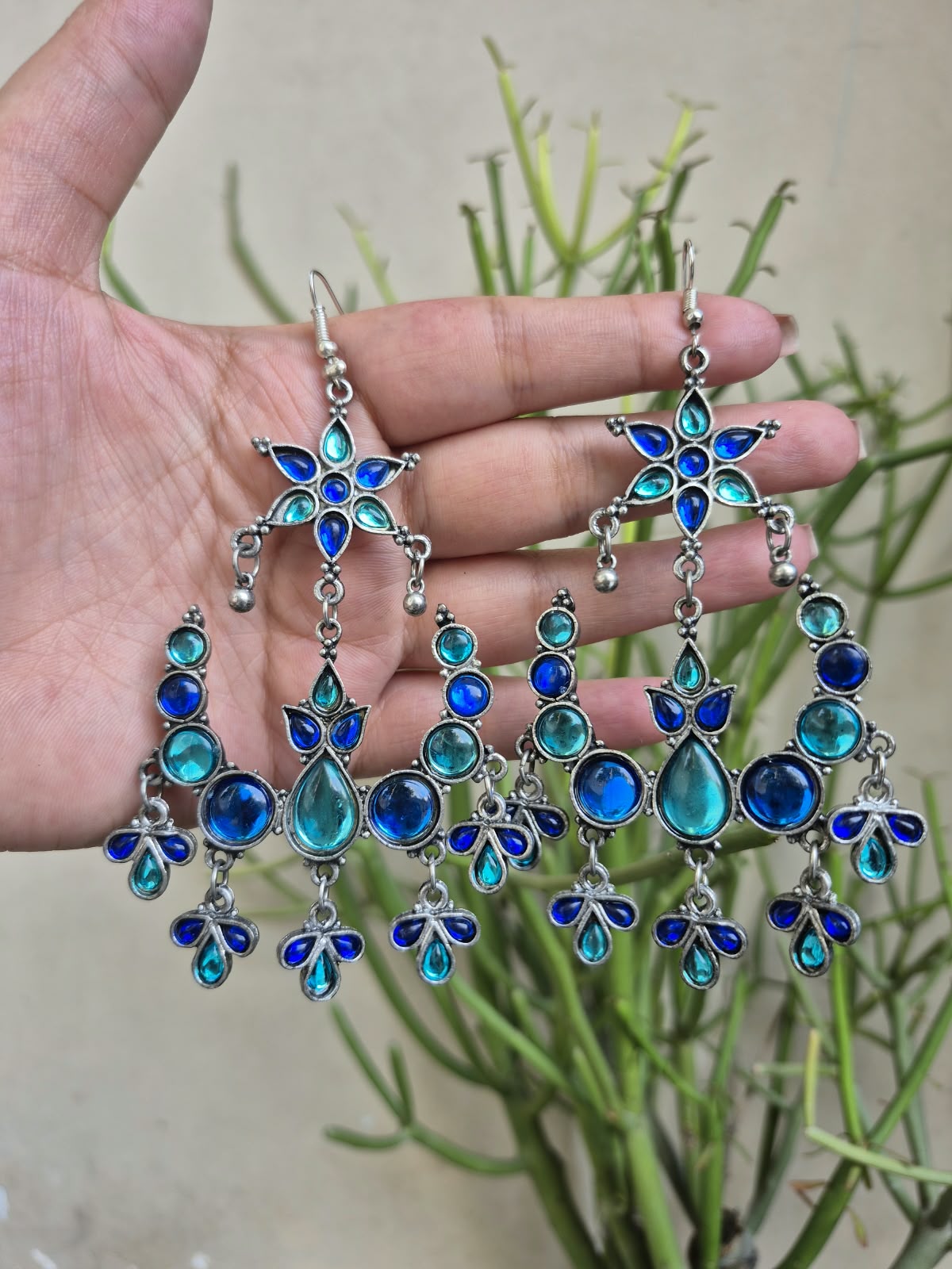 Oxidized Jhumki Earrings