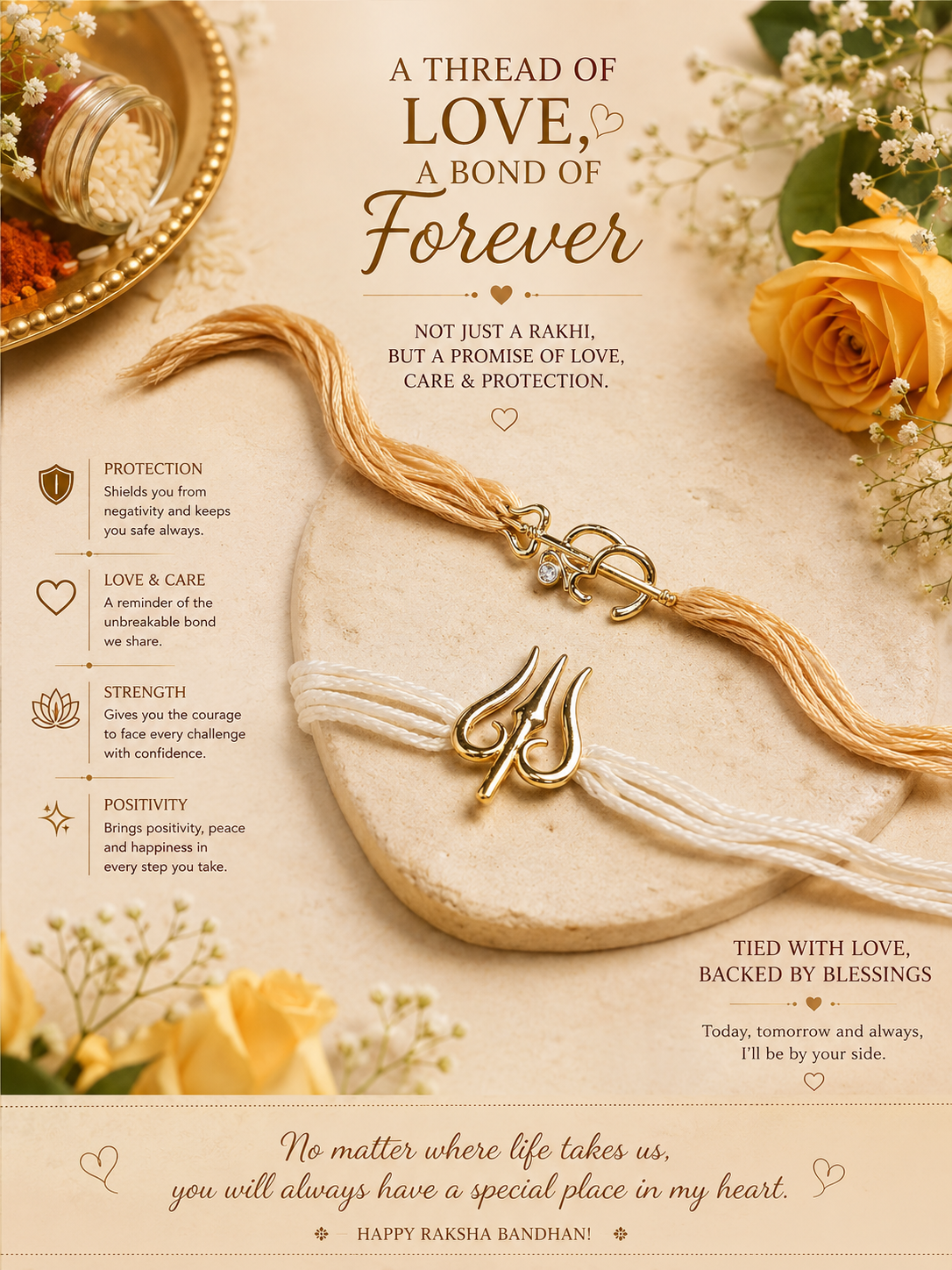 Trishul Combo Symbolic Rakhi / Bands