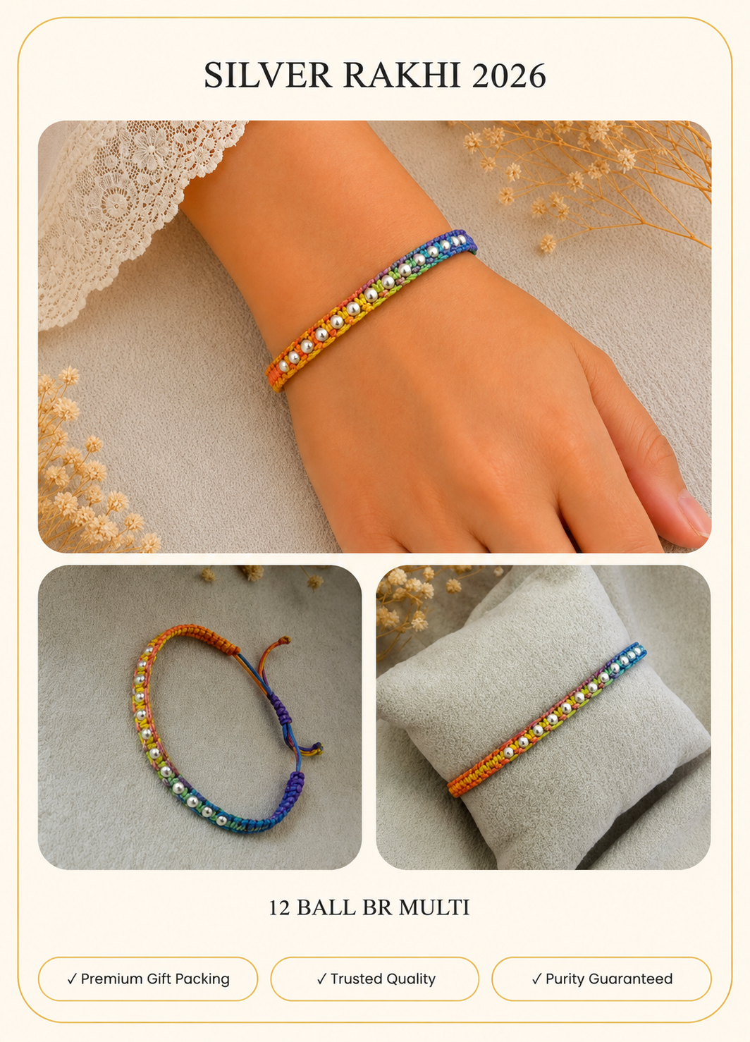 Minimal Silver Rakhi  Design 1 ( Purity 92.5% )
