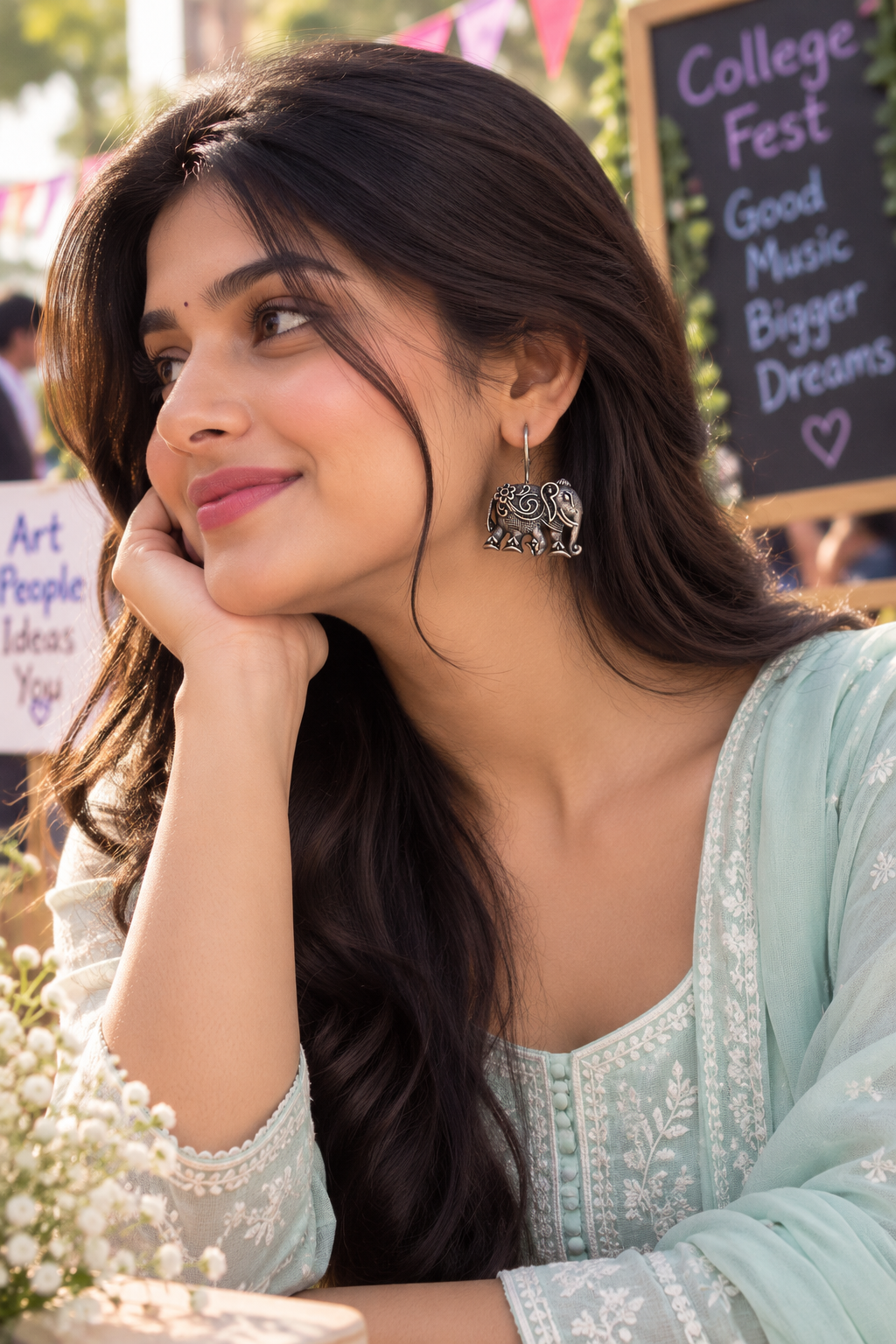 Prisha Silver Look Alike Earrings