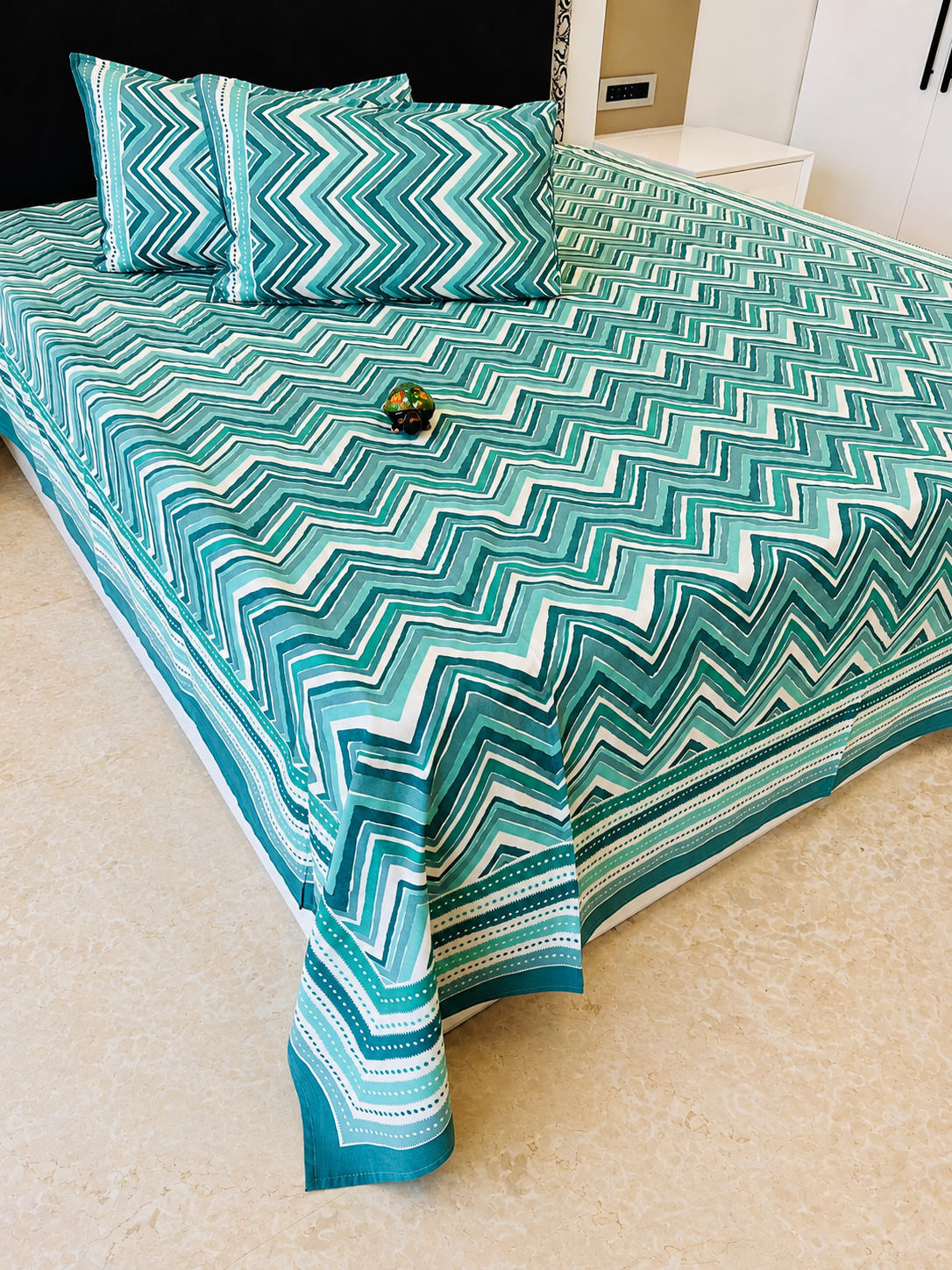 Bunkar Handblock Bedsheet Set | 93 × 108 inches | 100% Cotton