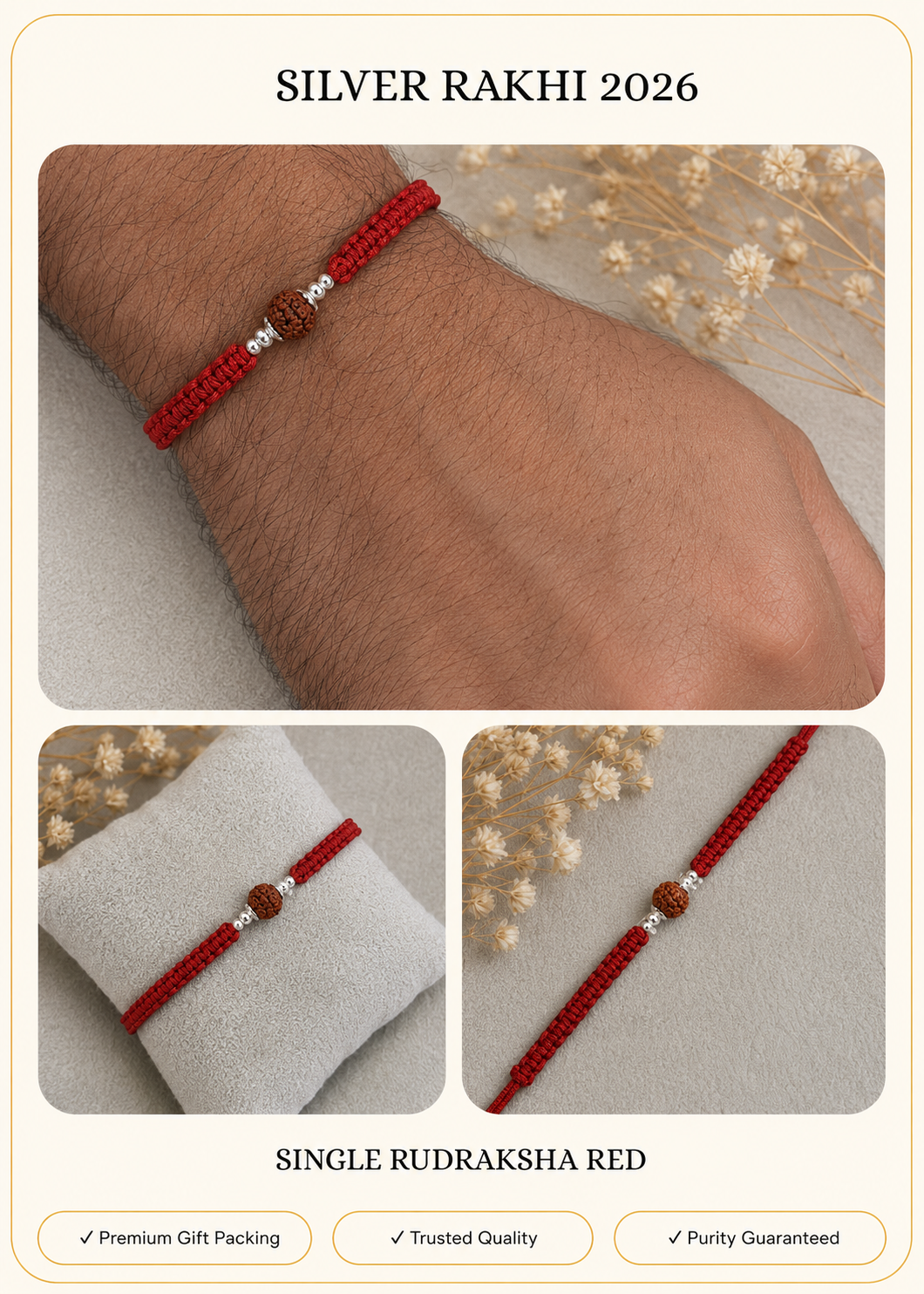 Minimal Silver Rakhi Design 6( Purity 92.5% )