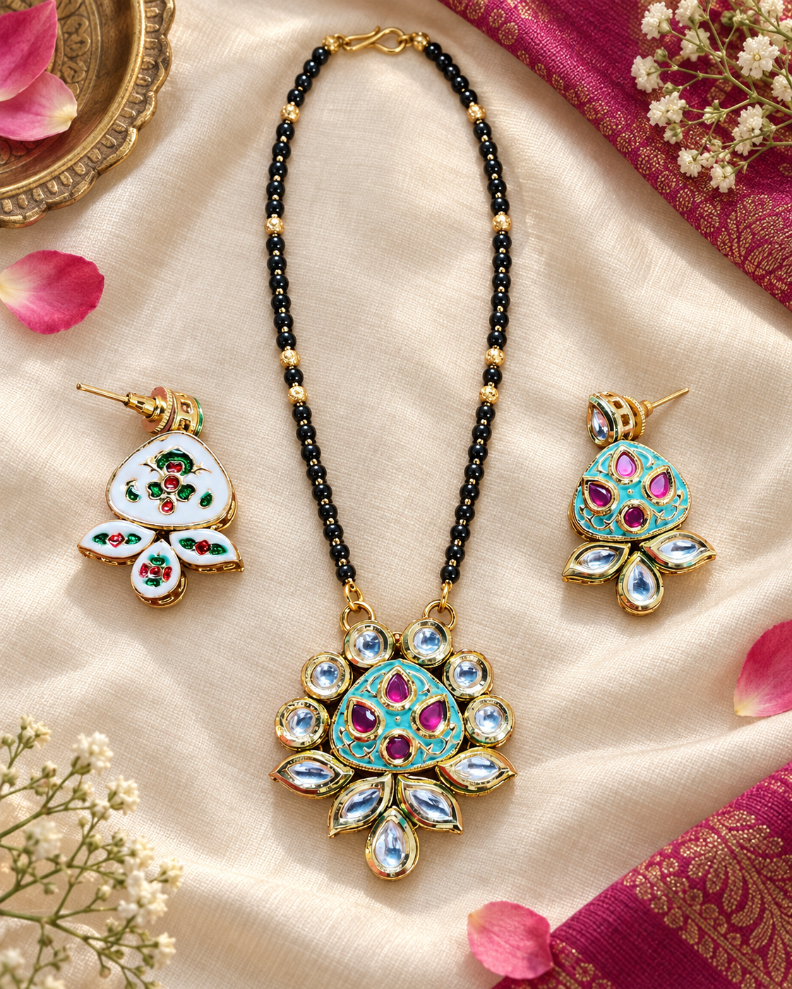 Balkh Rani Kundan Pendant Sets