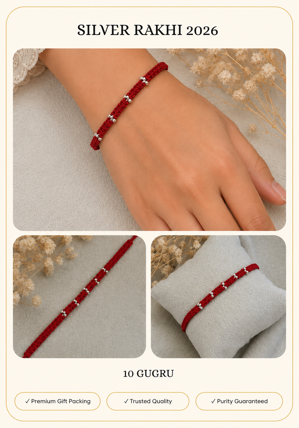 Minimal Silver Rakhi Design 4 ( Purity 92.5% )