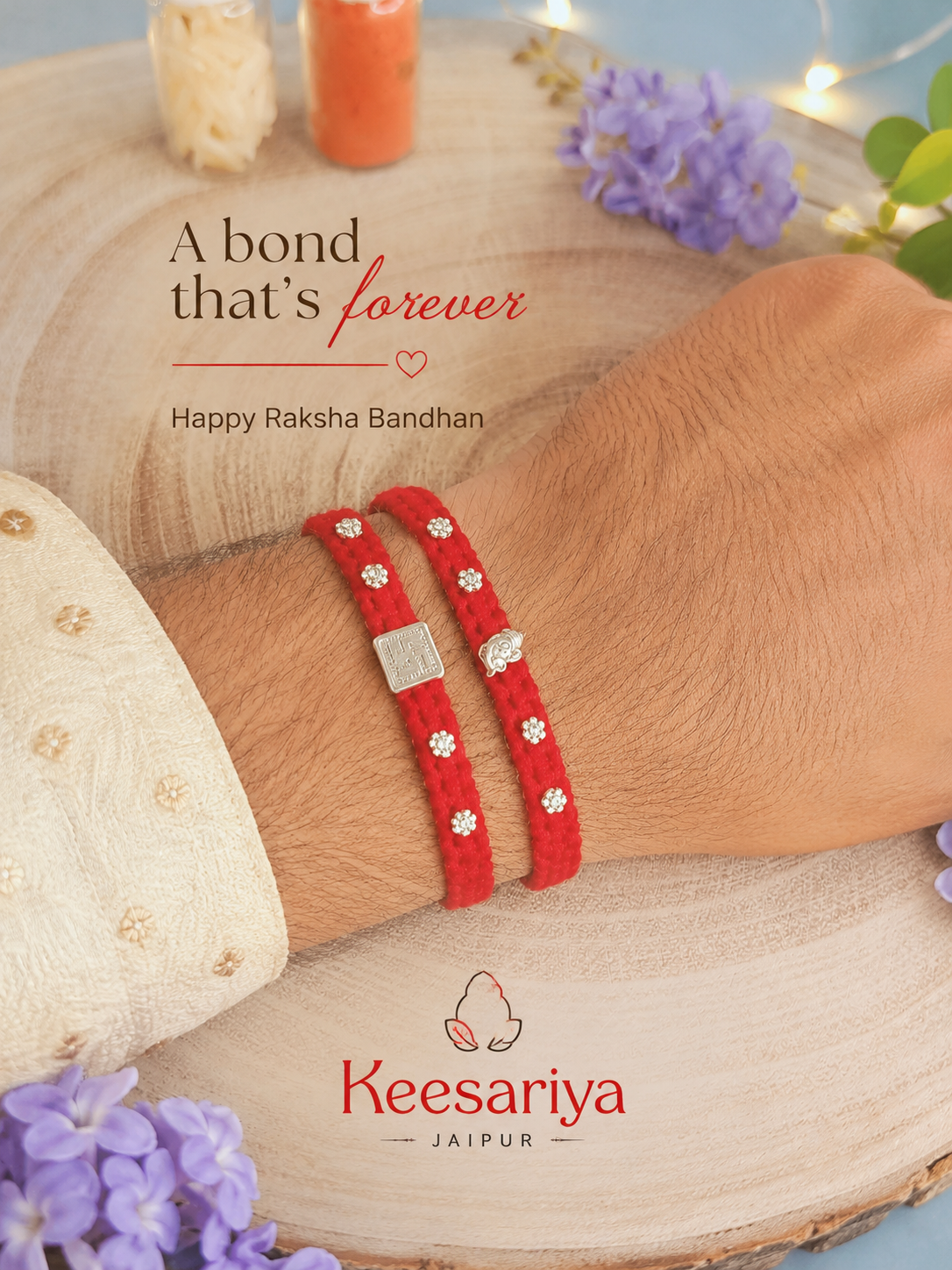Oxidized Brass Bead Rakhis