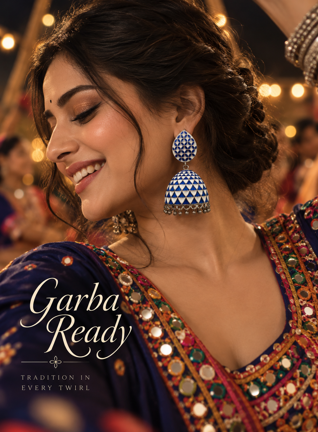 Silver Lookalike Neelpari Jhumka Earrings