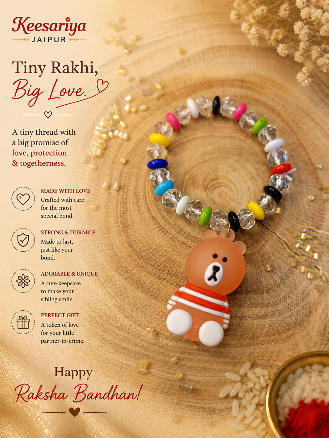 Teddy Kid Rakhi / Bracelet