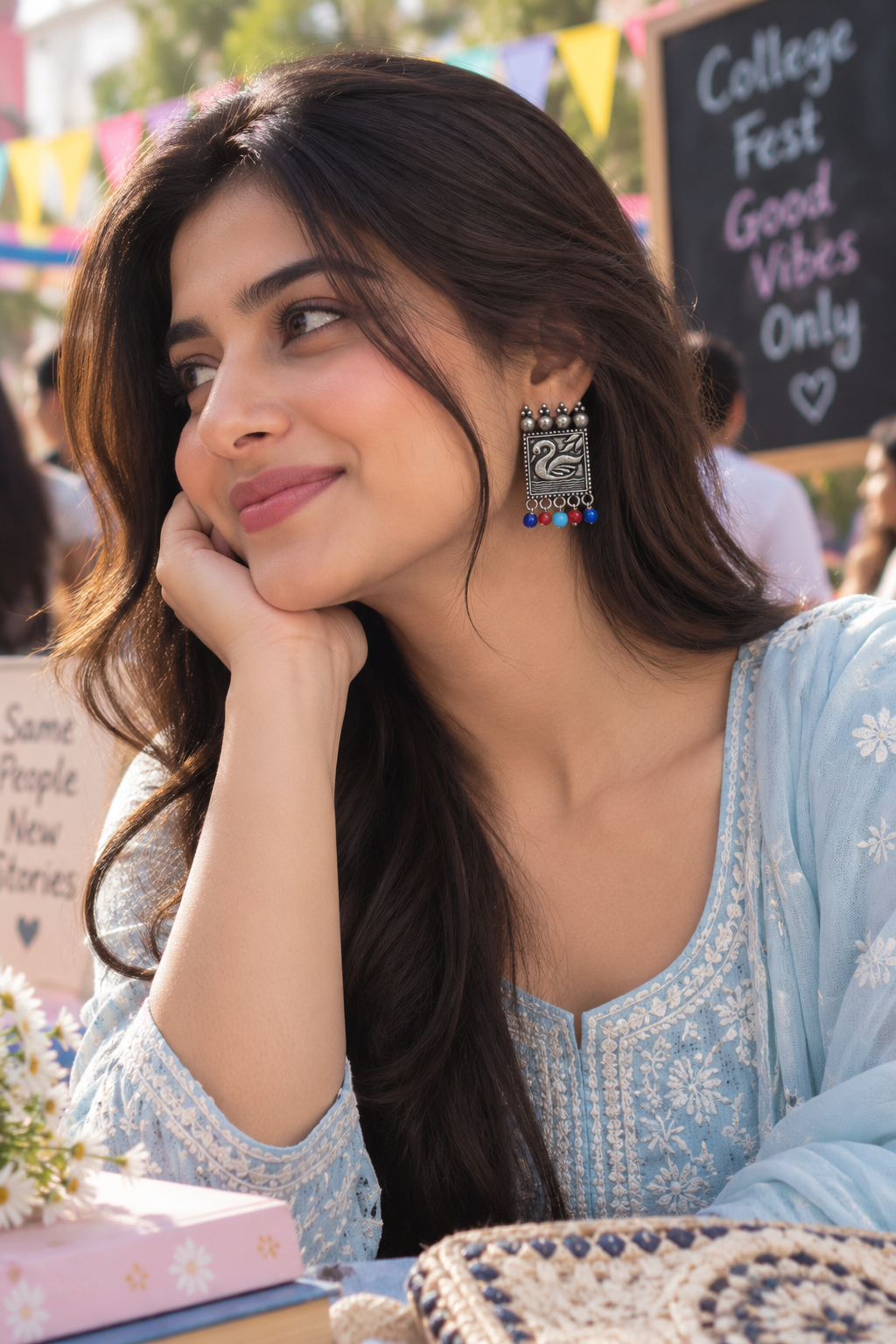 Desert Silver Look Alike Earrings