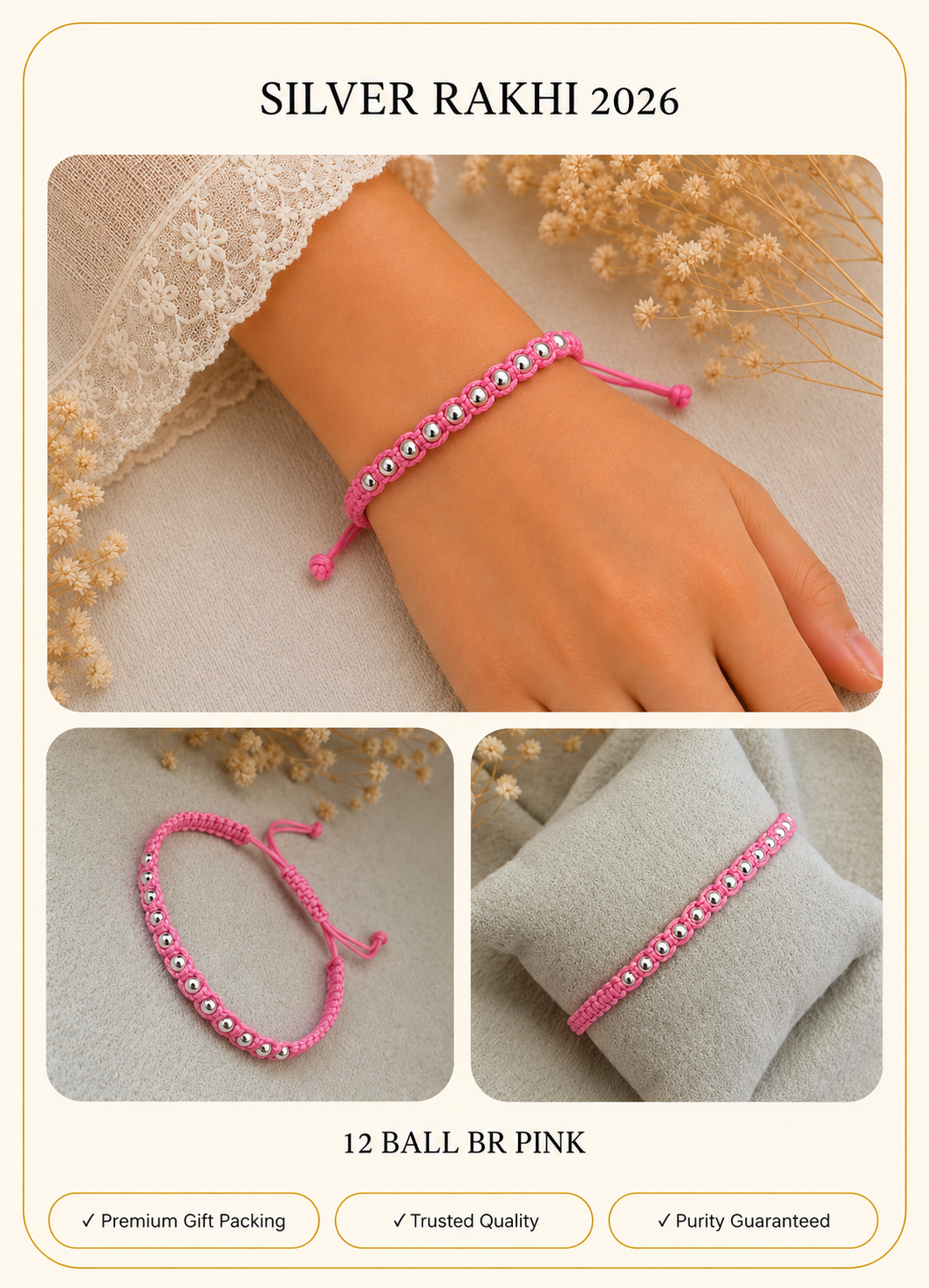 Minimal Silver Rakhi Design 3 ( Purity 92.5% )