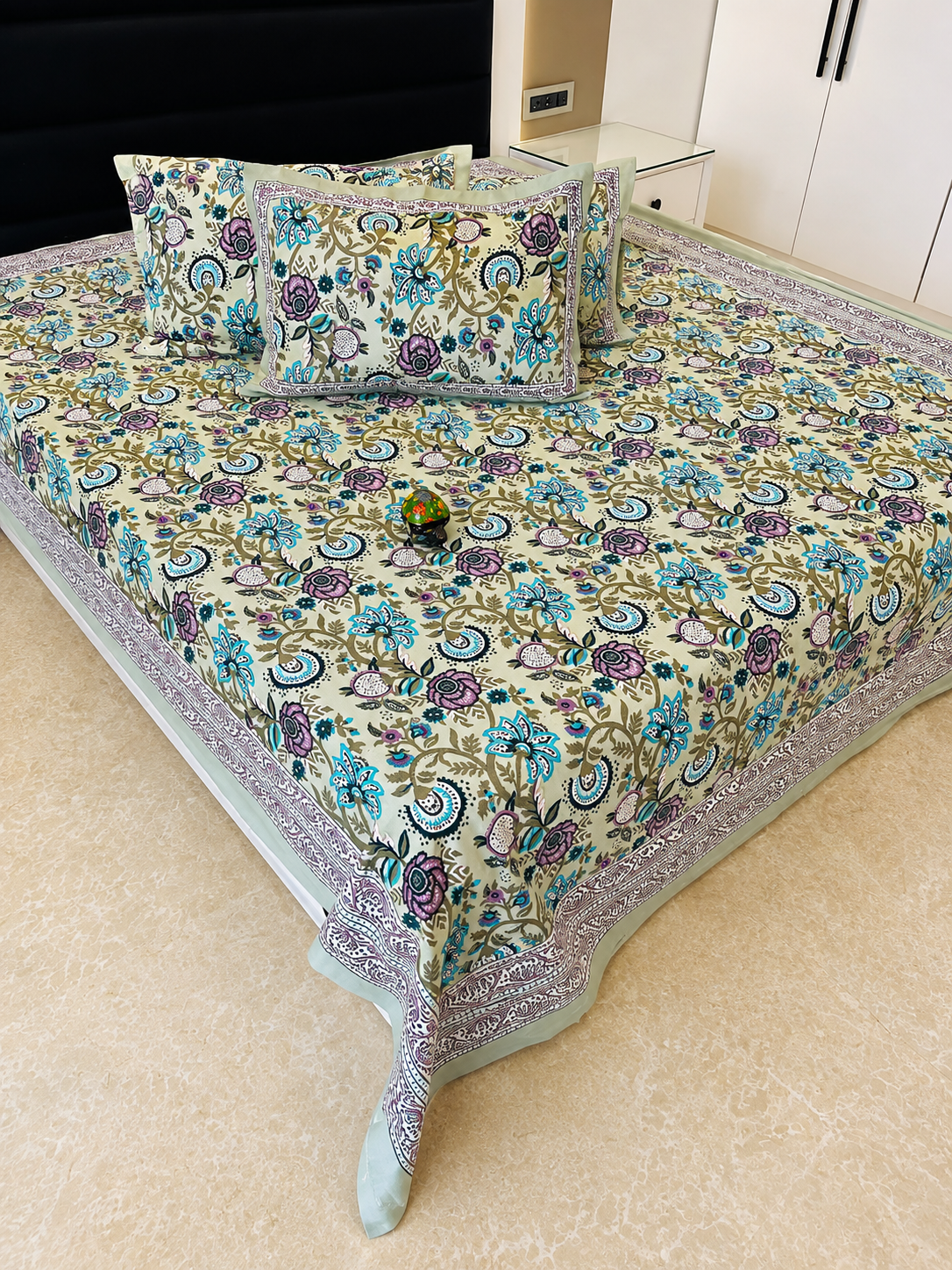 Prakriti Jumbo King Bedsheet Set |110x110 inches | 100% Cotton  •  Jumbo King Bedsheet Set |110x110 inches | 100% Cotton