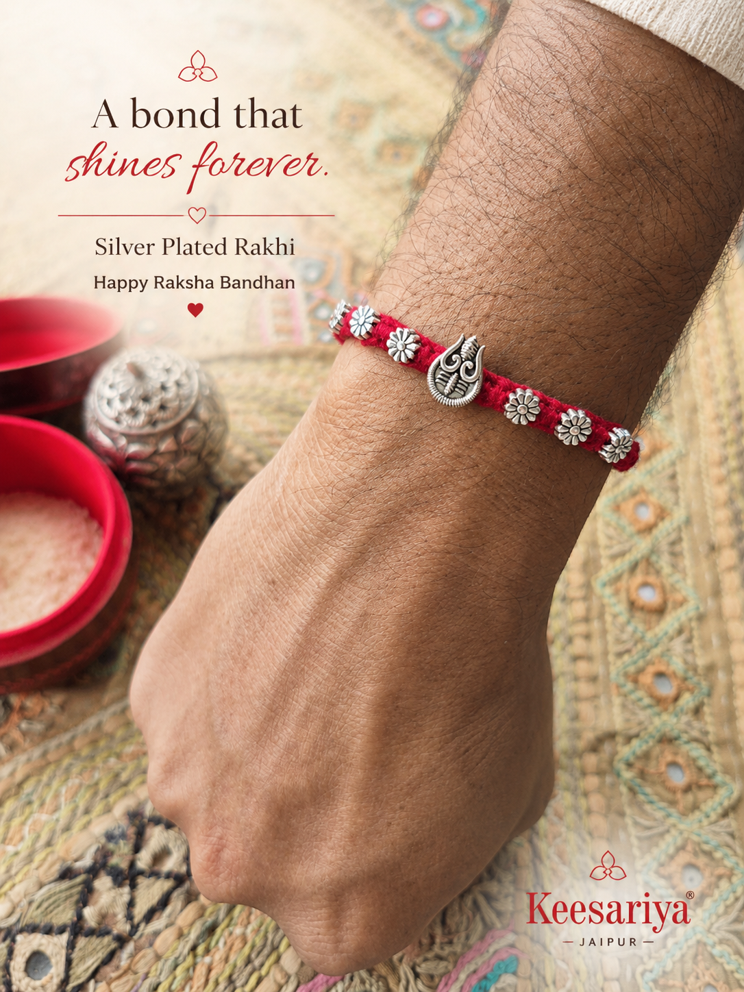 Oxidized Brass Bead Rakhis