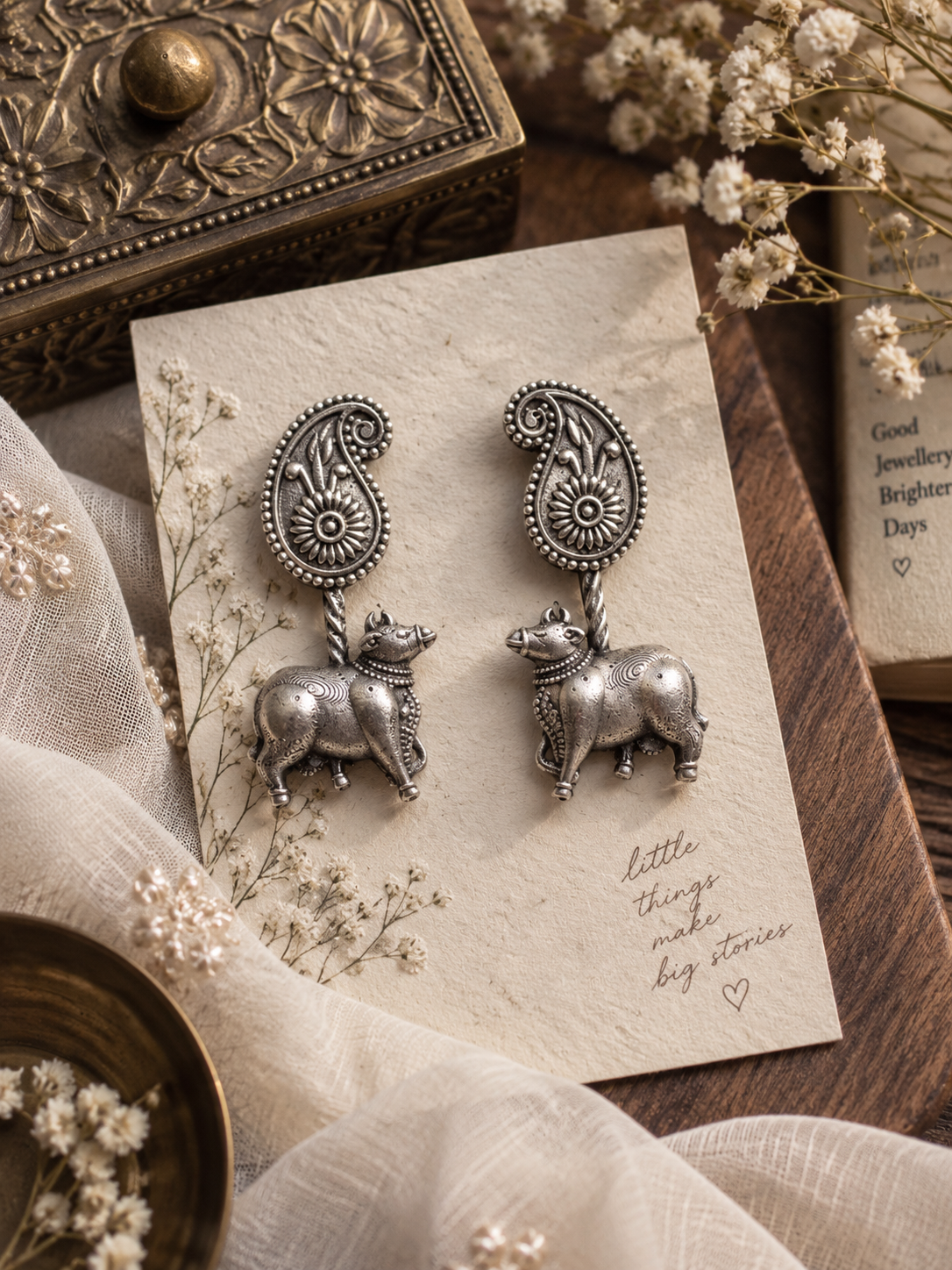 Tribal Muse Silver Look Alike Earrings