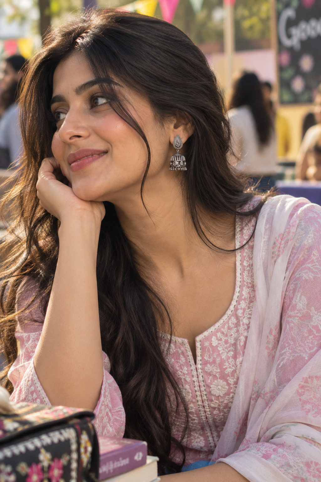 Samaira Silver Look Alike Earrings