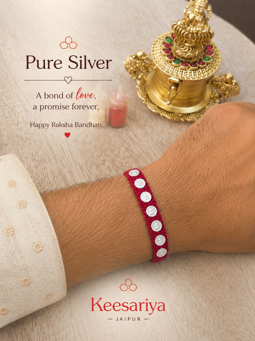Oxidized Brass Bead Rakhis