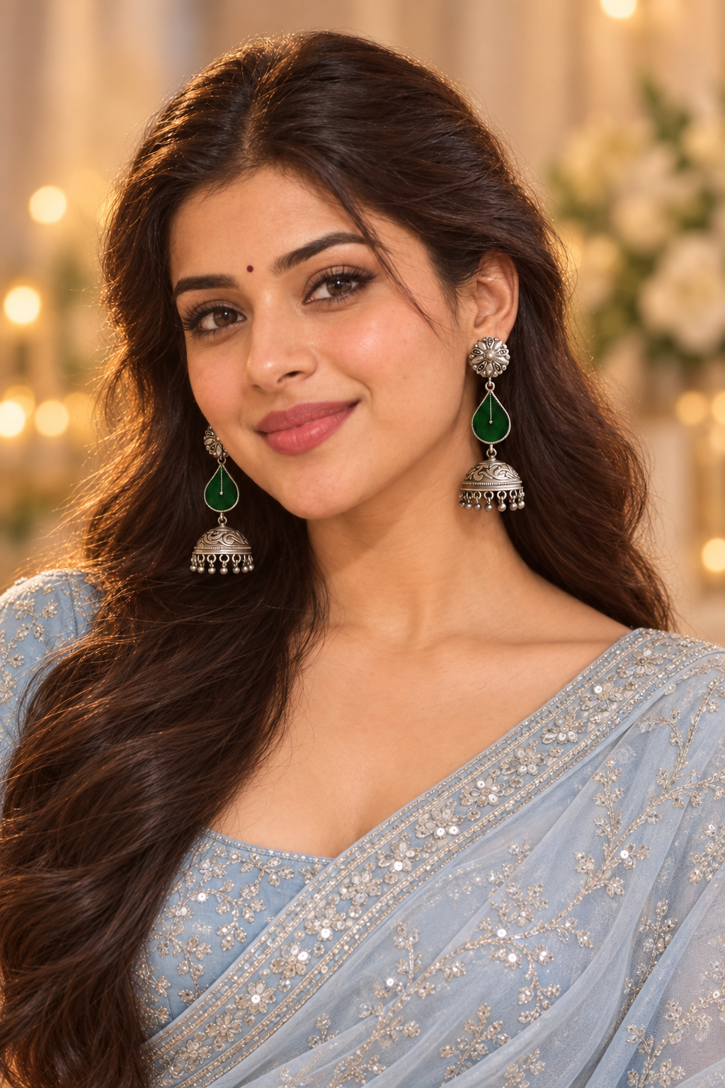 Dhaara Silver Look Alike Earrings