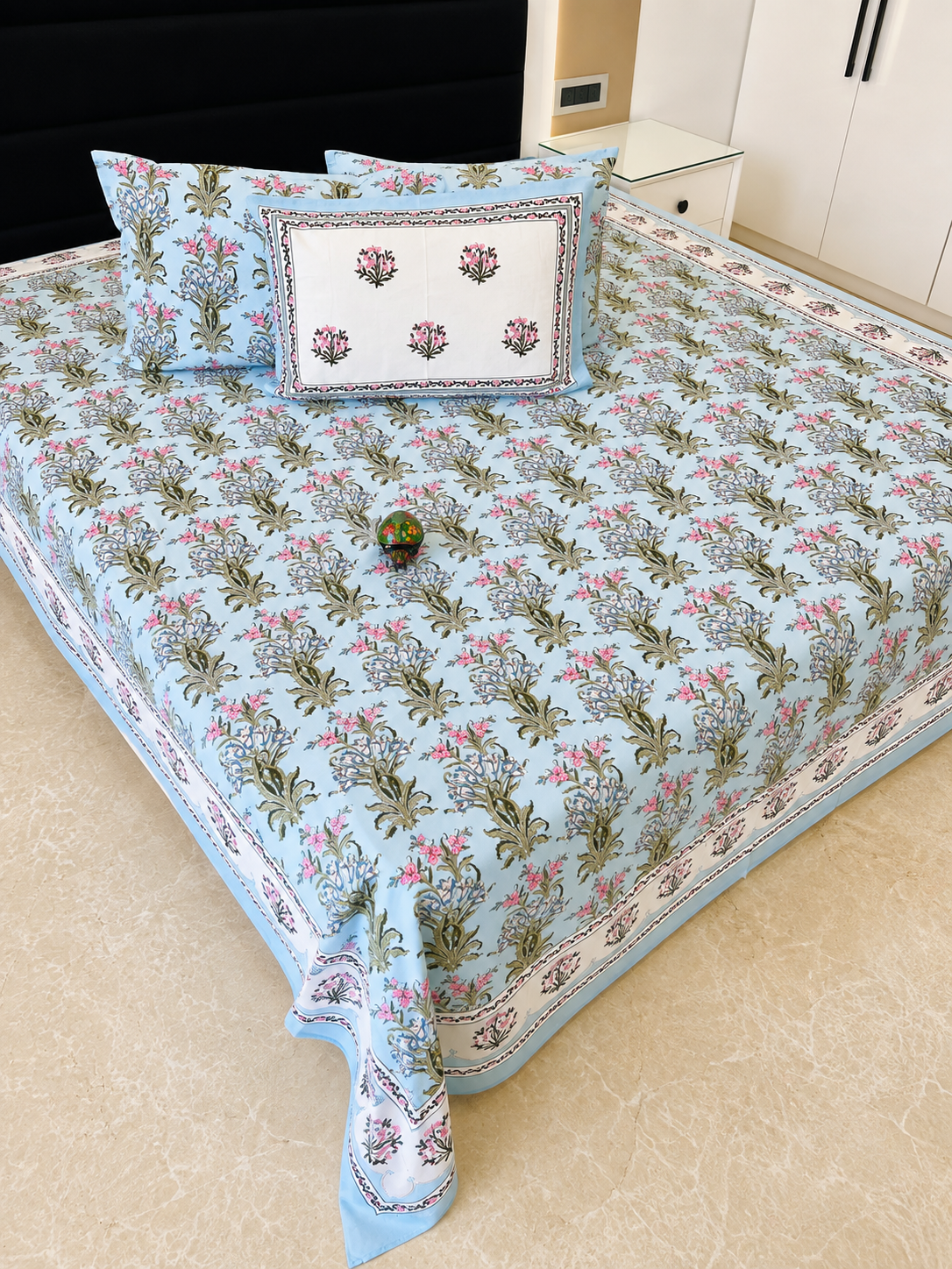 Shayan Jumbo King Bedsheet Set |110x110 inches | 100% Cotton  •  Jumbo King Bedsheet Set |110x110 inches | 100% Cotton