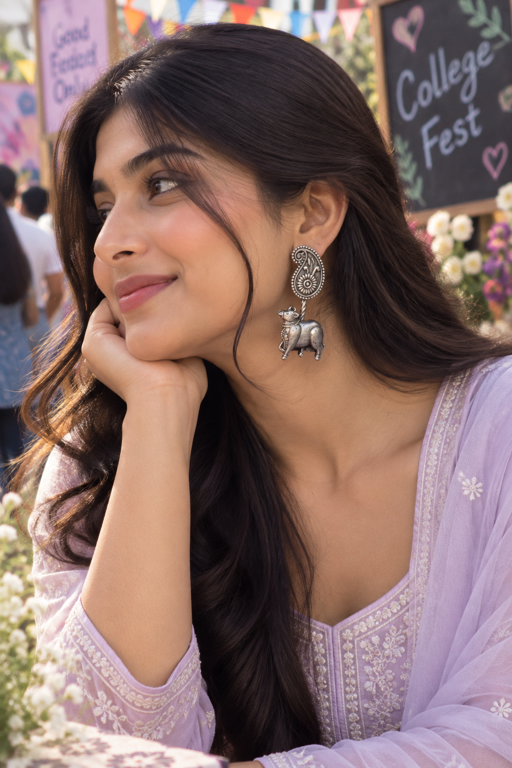 Anokhi Silver Look Alike Earrings