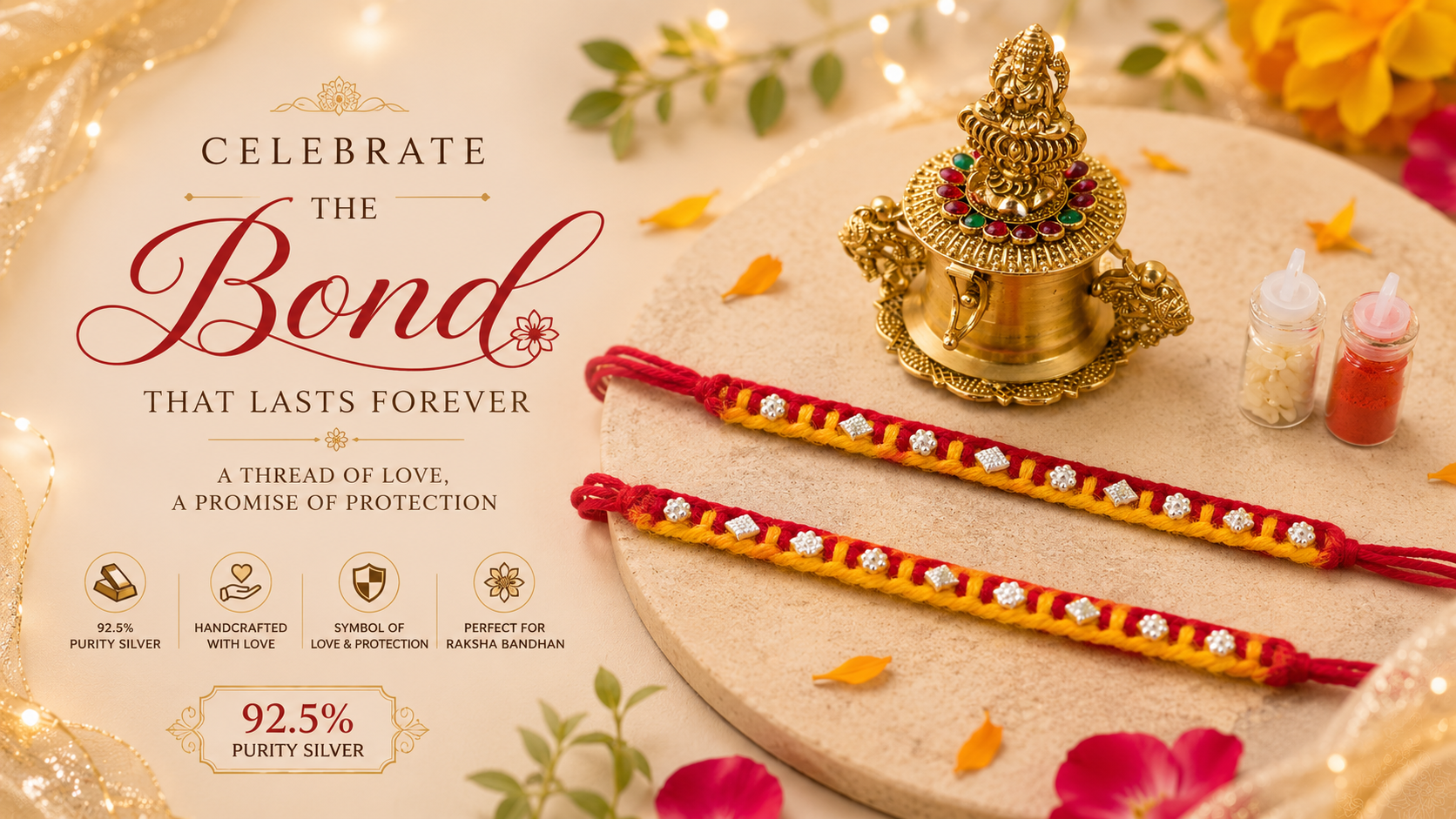Minimal Chandi  Rakhi ( 92.5 purity ){combo of 2}