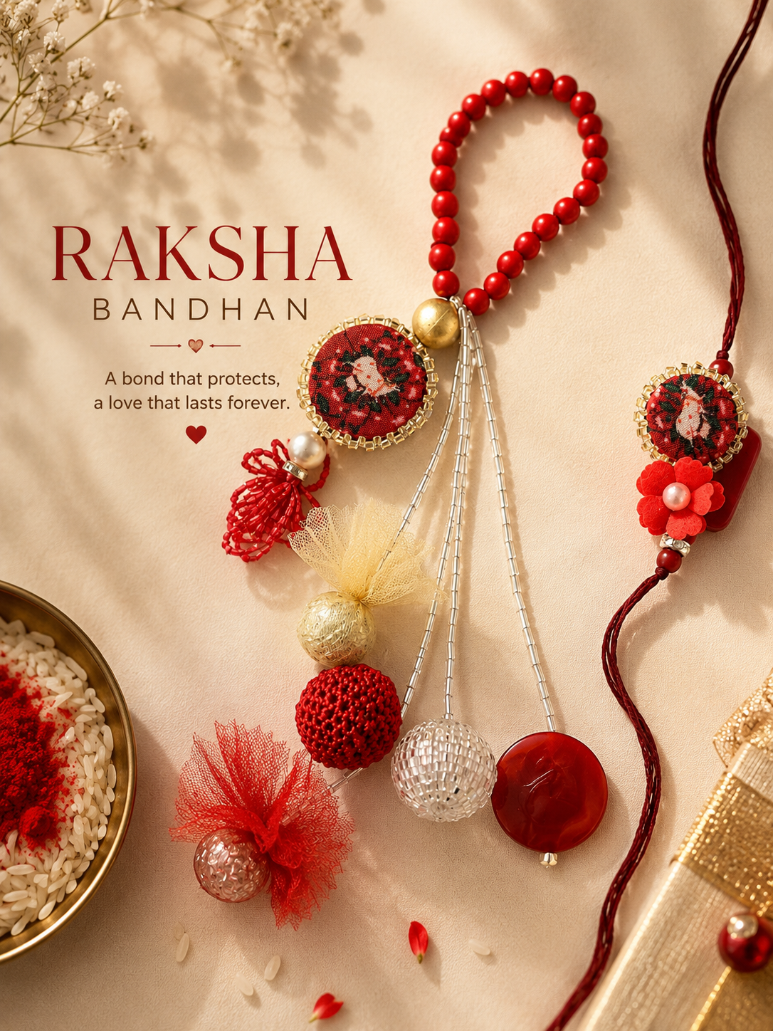 Premium Pichwai LUXE Loomba Rakhi sets