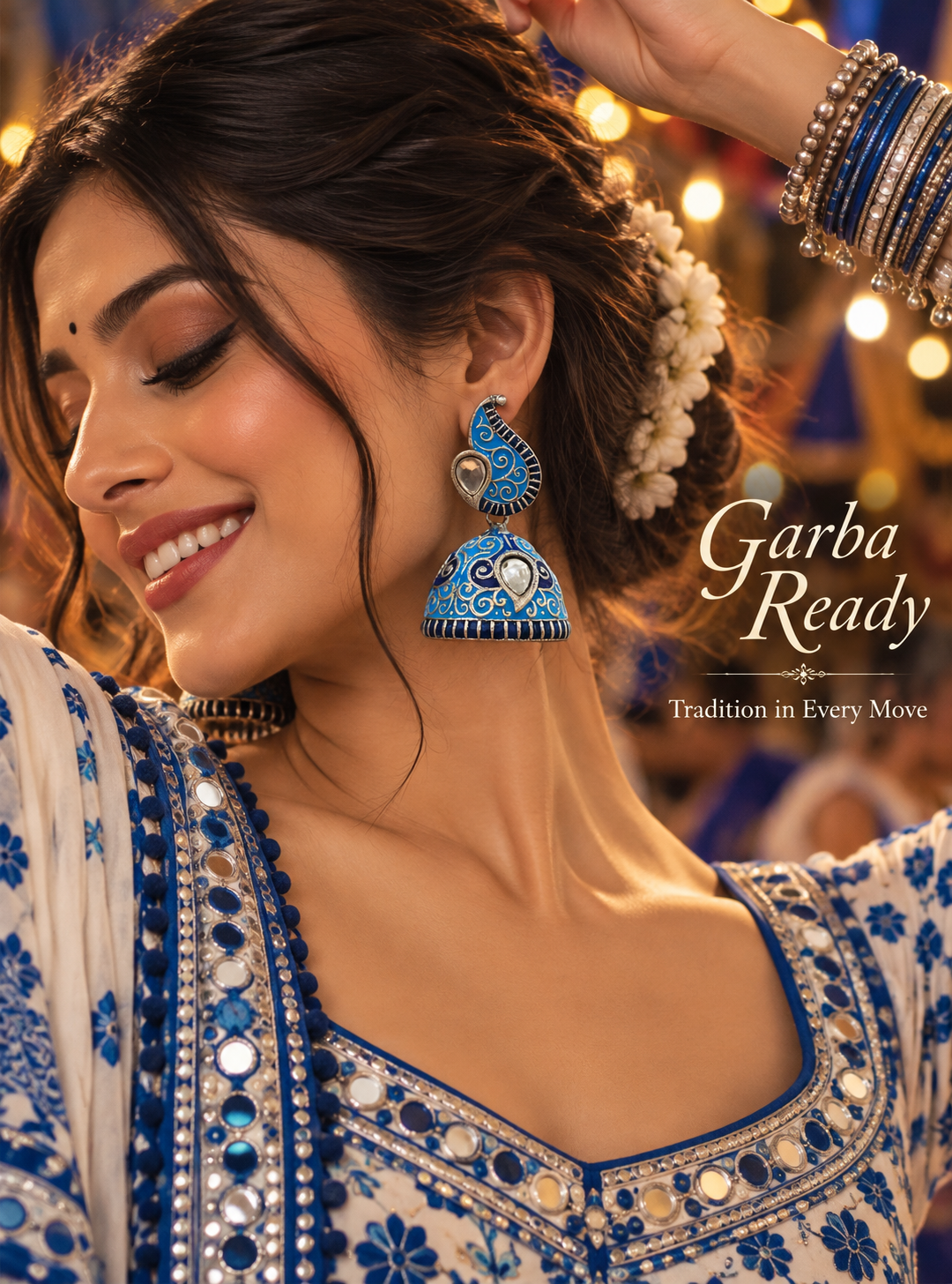 Silver Lookalike Neelpari Jhumka Earrings