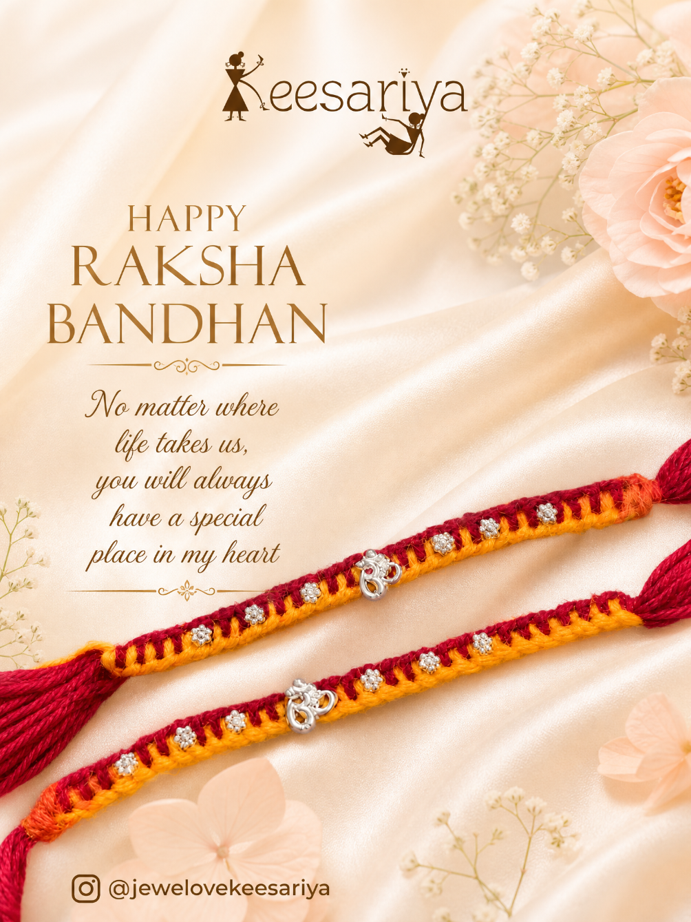 Minimal Silver Rakhi ( Pack of 2 )  ( Purity 92.5% ) D 13